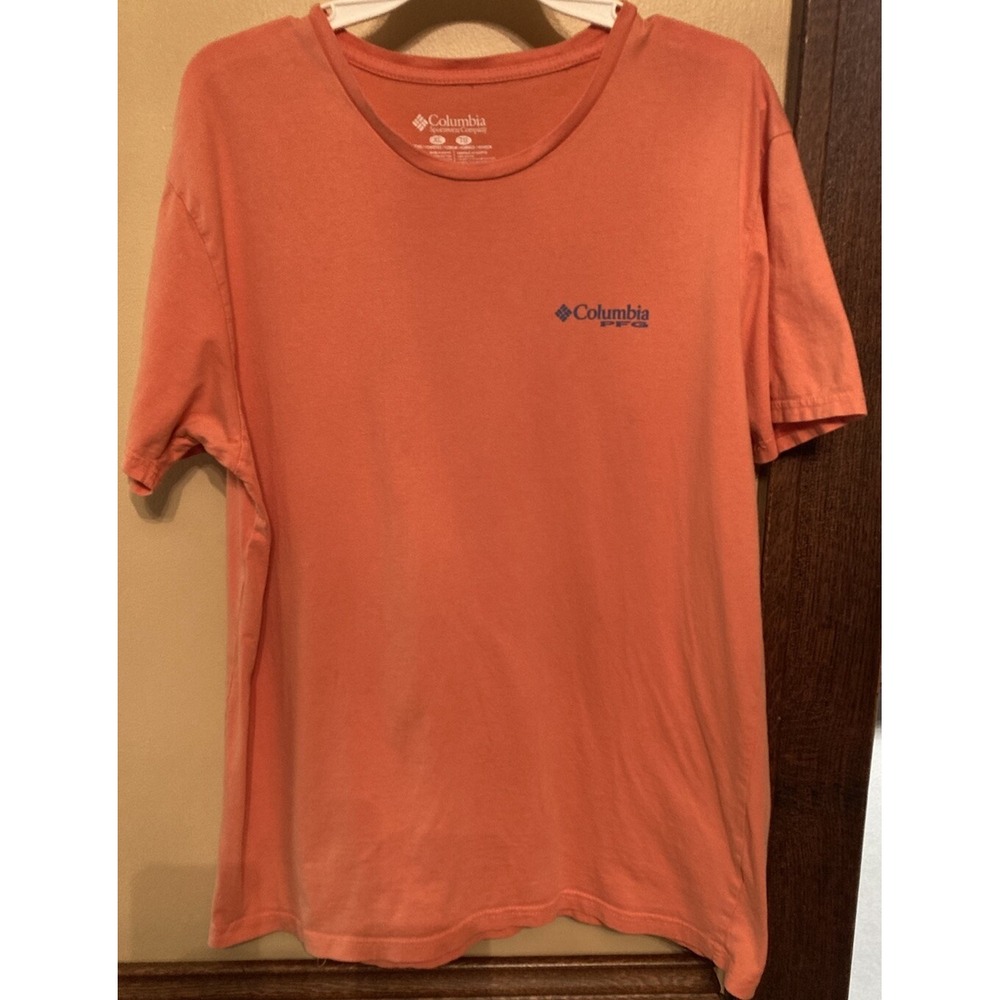 Columbia PFG Short Sleeve Graphic T Shirt Orange Size XL  Preowned Nice